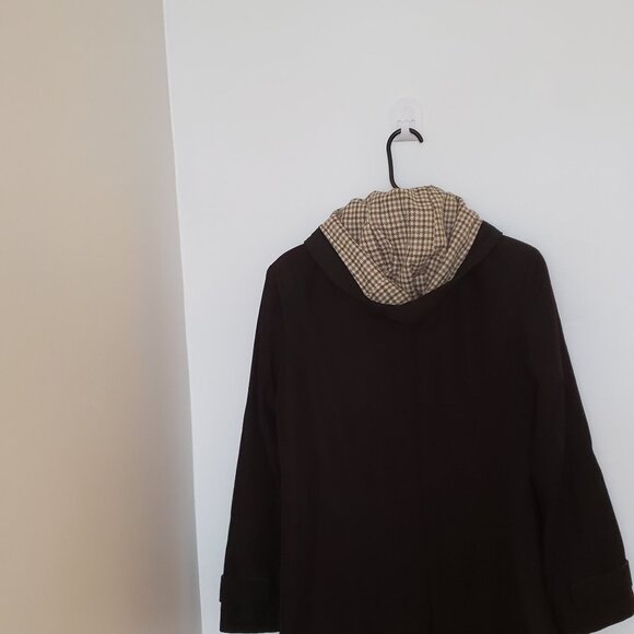 Women Trench Coat, David Barry, Black hooded , Size 6 US - Picture 4 of 4